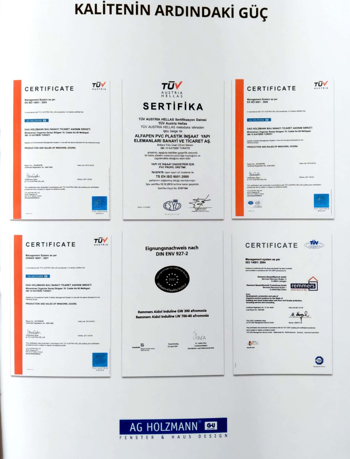 TÜV ve kalite sertifikaları, sayfa 2